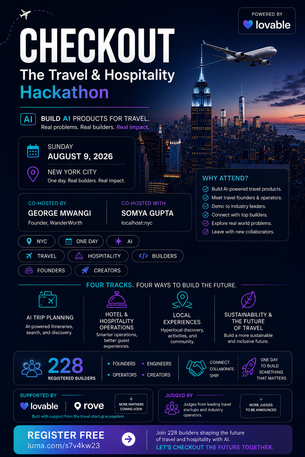 Checkout Travel and Hospitality Hackathon poster
